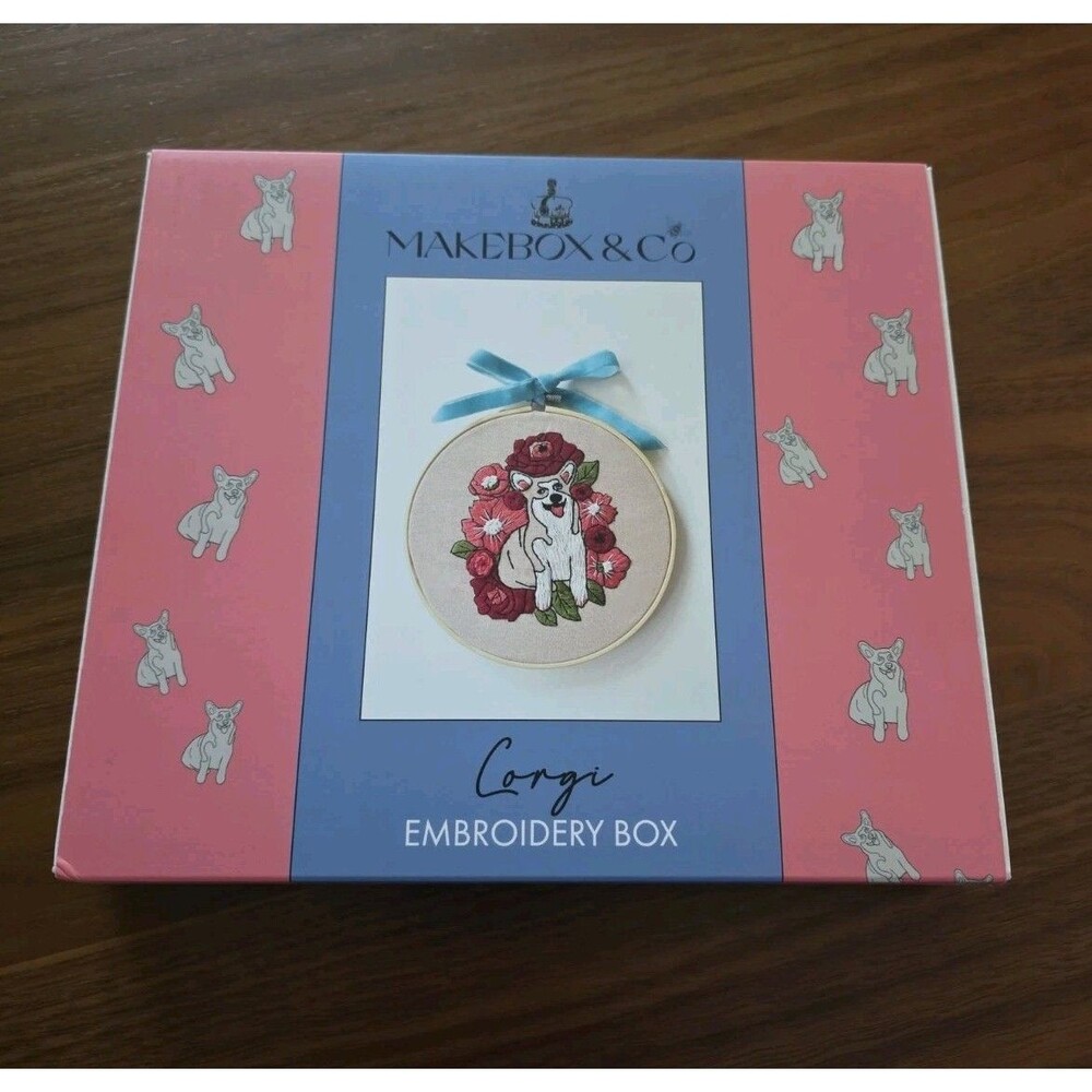 Makebox & Co~Corgi Embroidery Box~Embroidery Kit~Corgi Dog